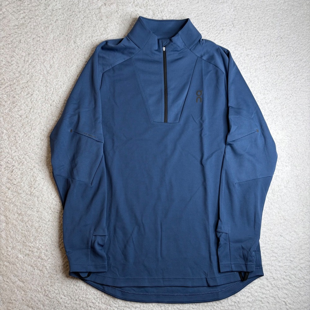 On Running Climate Shirt Mens XL Blue Quarter Zip Long Sleeve Pullover Running